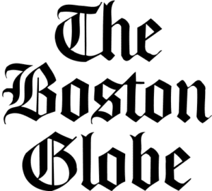 A boston globe logo with the word " the boston globe ".